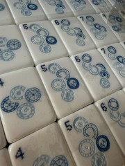 Luxury American Mahjong Tile Set + Matching Floral Mat | White Acrylic | New
