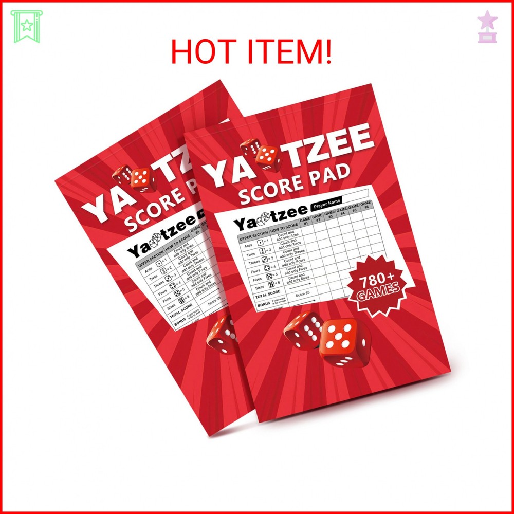 AZUREAL 6″ x 9″ Score Pad for Yahtzee, 130 Sheets Tear Off Score Pages, Large Pr