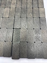 Vintage Dominos Mixed Tiles. Black With Vines & Floral. Lot Of 54.