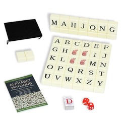 Alphabet Mahjong Tile Set – English Word Game for Adults & Teens – 108 Tiles, Di
