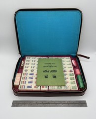 Vintage Chinese MahJong Pink & White Layered Lucite Tiles 144 + 4 NEW/SEALED