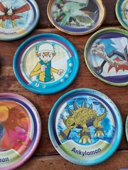 Digimon Rappers Lot Of 31 Digital Monsters Metal Pogs Tazos 2 Inch Mgic Box 2001