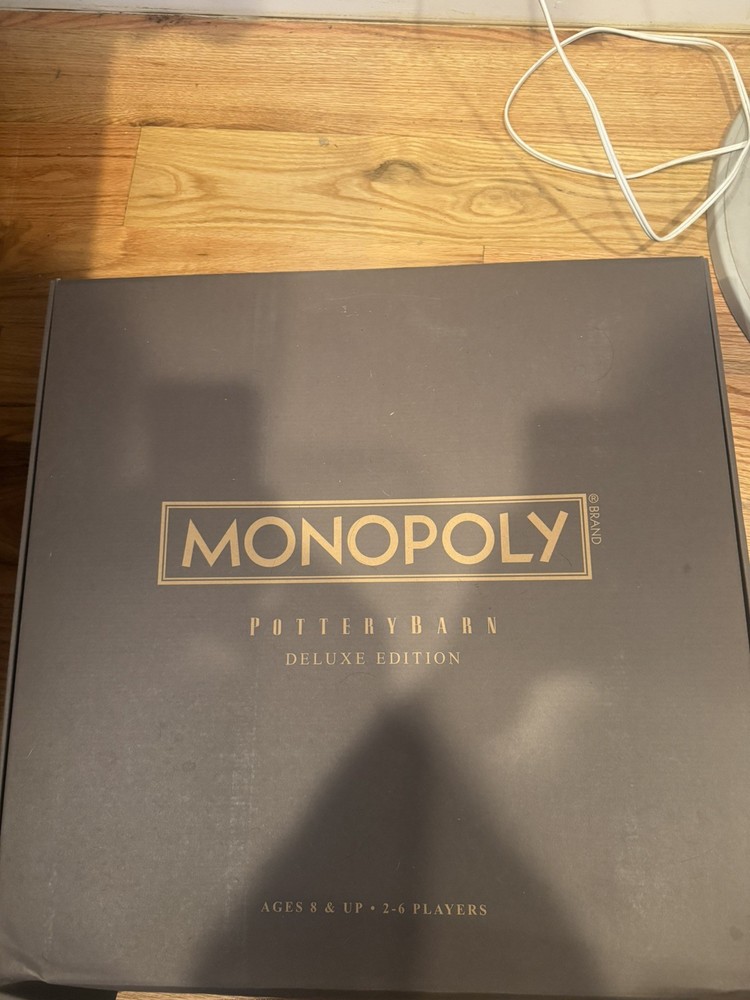 New in box Monopoly Pottery Barn Deluxe Edition Wooden Luxury Board