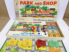 Vintage 1953 1960 Park And Shop Milton Bradley Board Shopping Game 4300 Complete