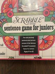 Vintage Scrabble Sentence Game for Juniors Board Game 1973 Selchow & Righter Co.