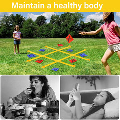 Giant Tic Tac Toe Outdoor Games for Kids Adults Family, Portable Tic Tac Toe Bea
