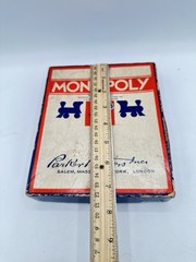 Vintage 1935 Monopoly Parts Set Metal Tokens Wood Houses NO BOARD Parker Bros