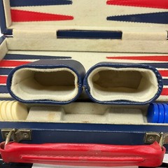 Compact Leather Backgammon Board Game Set – 10.5″ x 16″, Missing Dice
