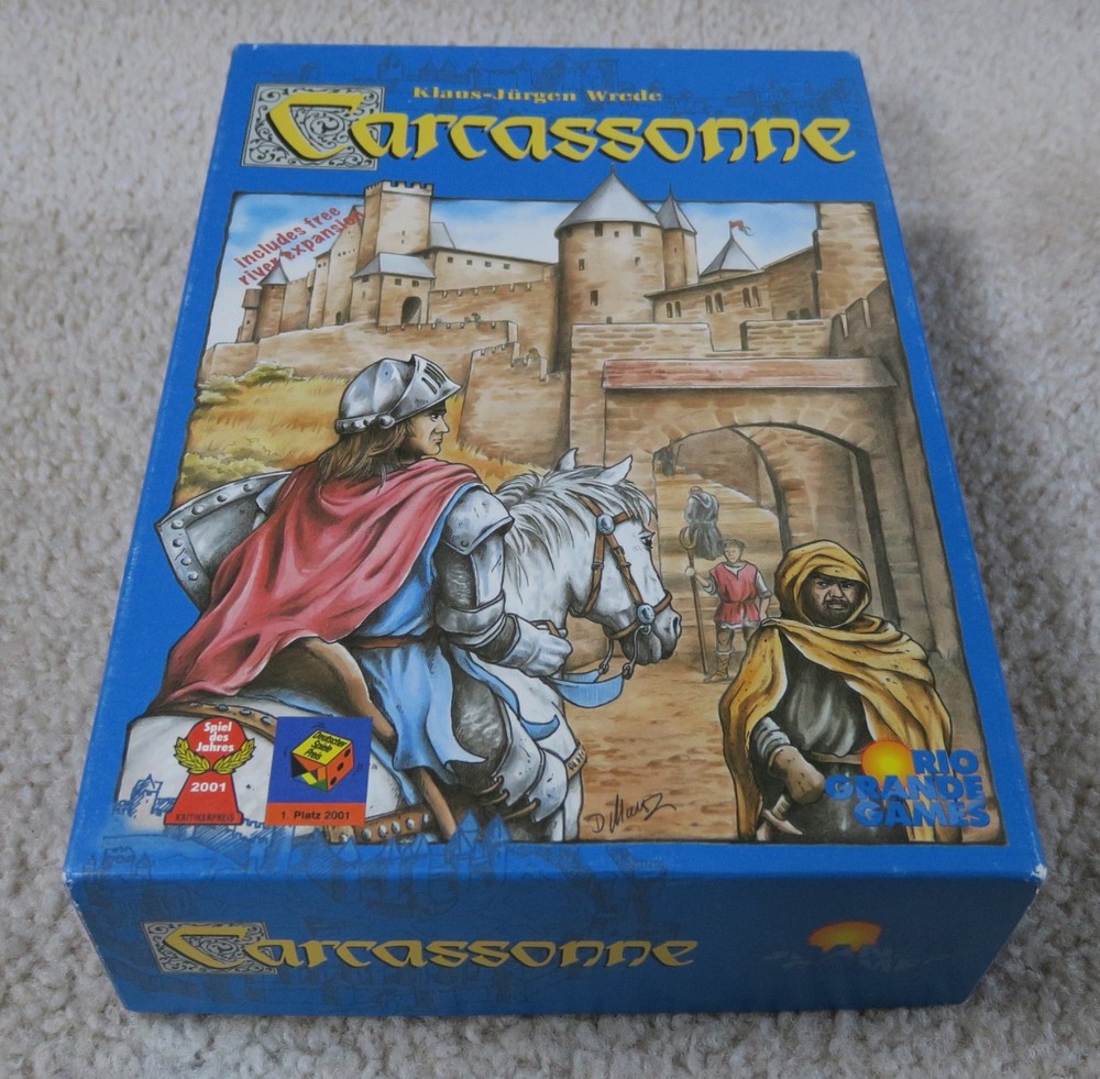 Carcassonne Board Game 2000 COMPLETE Rio Grande w River Expansion Never Played