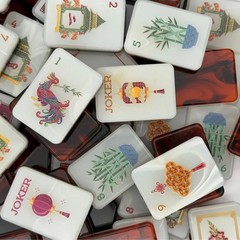New High-end The Wealth of Fire American Mahjong Tiles Set Red Color,160 Tiles