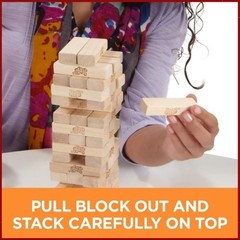 Hasbro Gaming Jenga Wooden Blocks Stacking Tumbling Tower Kids Game Ages 6 an…