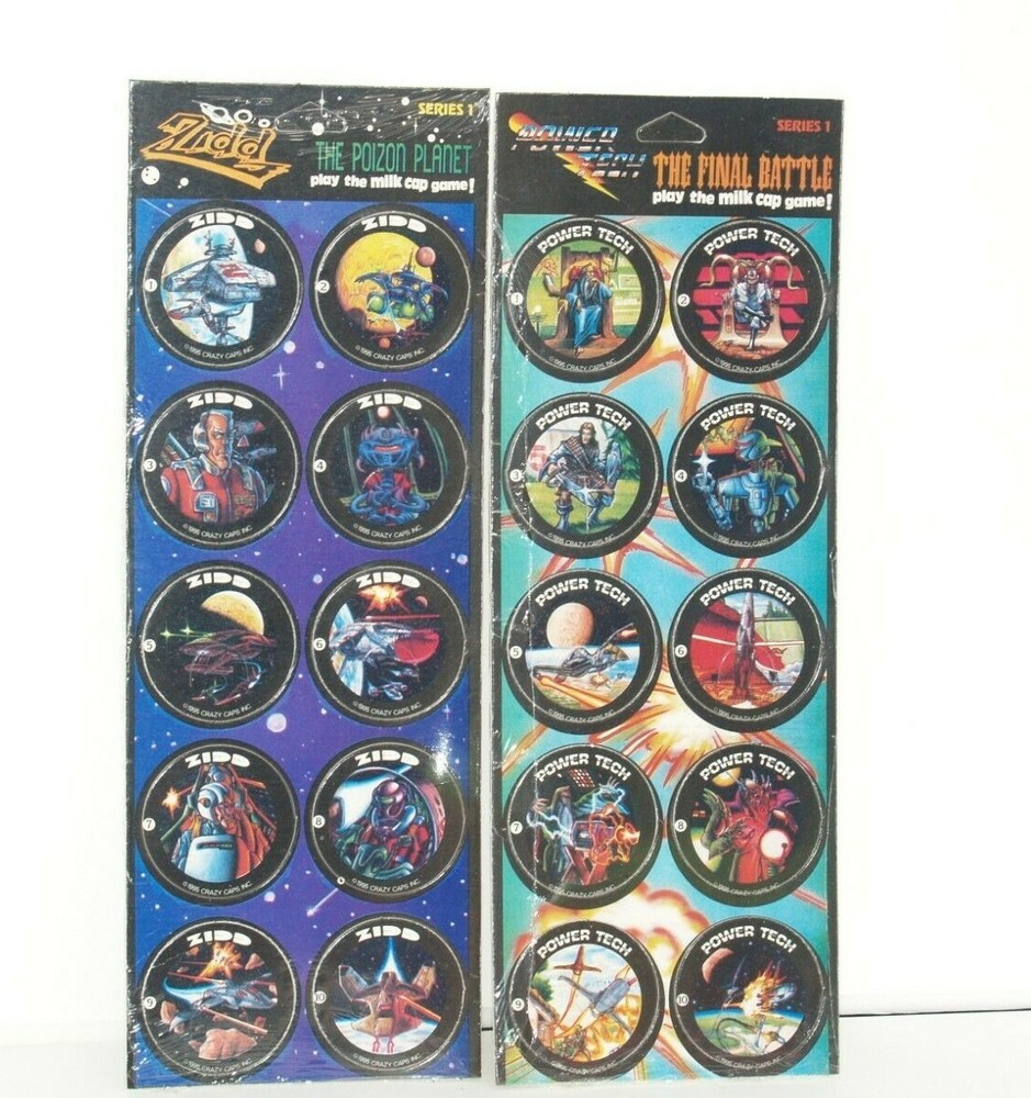 Vintage Pogs – Milk Caps – Tazos – 1995 Crazy Caps Lot – New
