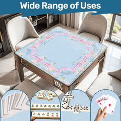 Hydrangea Floral Mahjong Mat – 3MM thick, 31.5″x31.5″, Pink and Blue