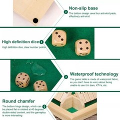 Wooden Dice Board Game Shut The Box for 4 Players Flaps & Dices Game Parent-chi
