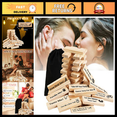 Naughty Tumble Tower Game for Adults – Fun Couples Date Night & Valentine’s Gift