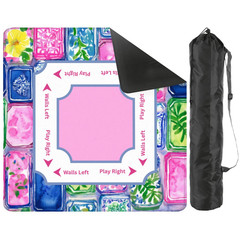 Colorful Mahjong Mat 33″x33″ Pink Floral Non-Slip Game Mat 3mm