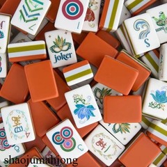 NEW! Vibrant Layered Mahjong Tiles – Full American Set 160Tiles – Orange acrylic