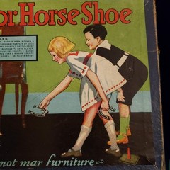 Wilder Indoor Horseshoe Game with Box 1940s Very Nice Graphics Missing Piece