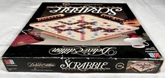1989 Deluxe Scrabble Crossword Game Rotating Turntable Complete 100 Tiles MB
