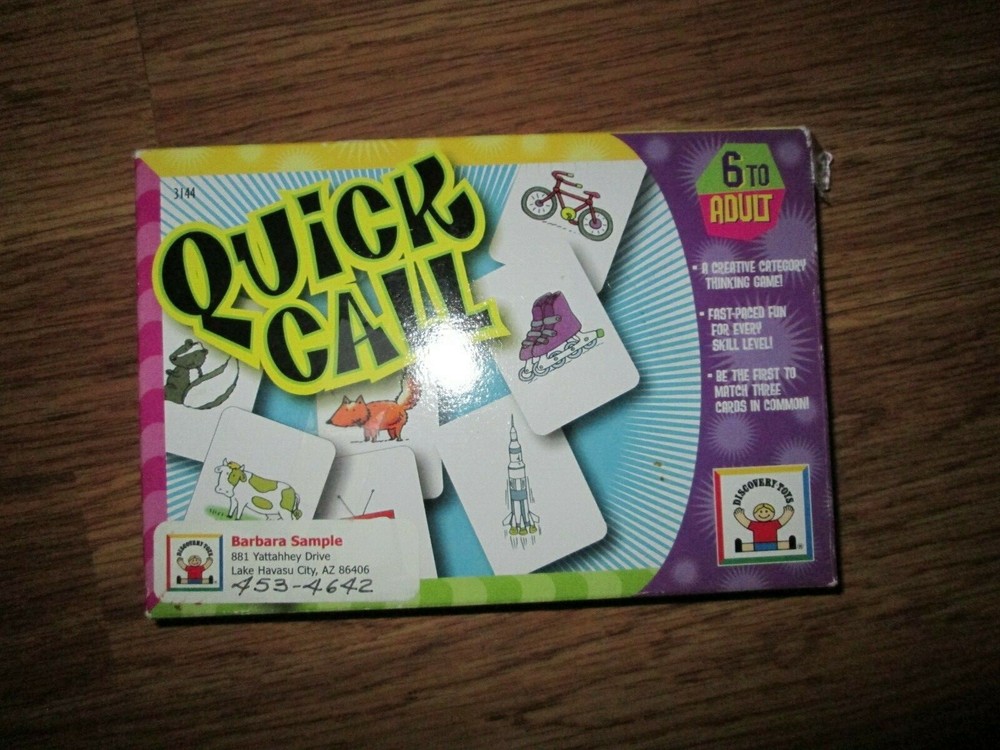 DISCOVERY TOYS QUICK CALL age 6+ #3144 creative category thinking game