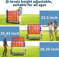 Giant 4-in-1 Connect Game Set Jumbo Outdoor Fun with Mini Basketball for Kids