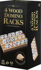 Spin Master Games, Wooden Domino Racks, Set of 4 Trays for Mexican Train Dominoe