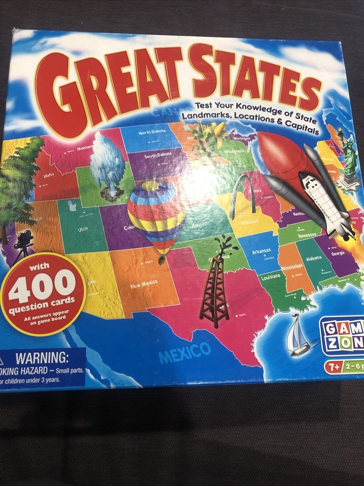 New – Game Zone Great States Board Game – Ages 7+ | 2-6 players