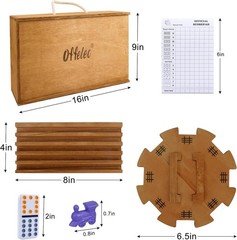Mexican Train Dominoes Set with 8 Holders, Double 12 Dominos Set for Adults, …