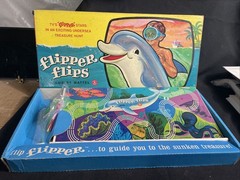 Vintage 1965 Flipper Flips Board Game Mattel TV Show Incomplete Parts Repair