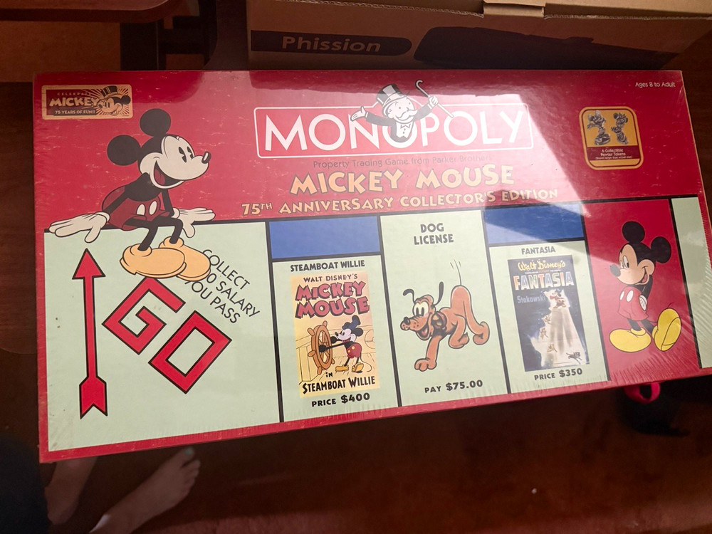 USAopoly Monopoly Mickey Mouse 75th Anniversary Collector’s Edition Sealed