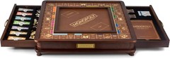 Monopoly Luxury Edition with Burl Finished Wood Cabinet