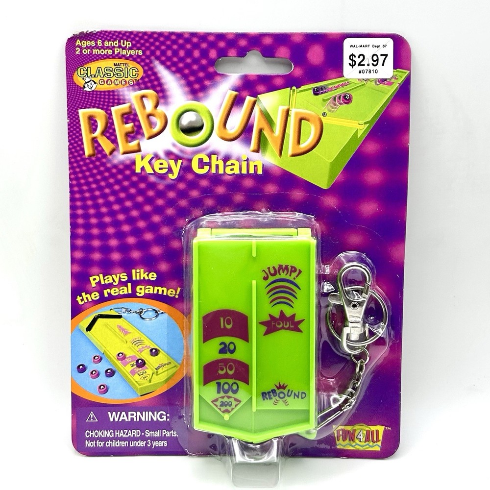 Vintage Mattel Rebound Keychain Fun 4 All Mini Board Game 07810 New Sealed NIP