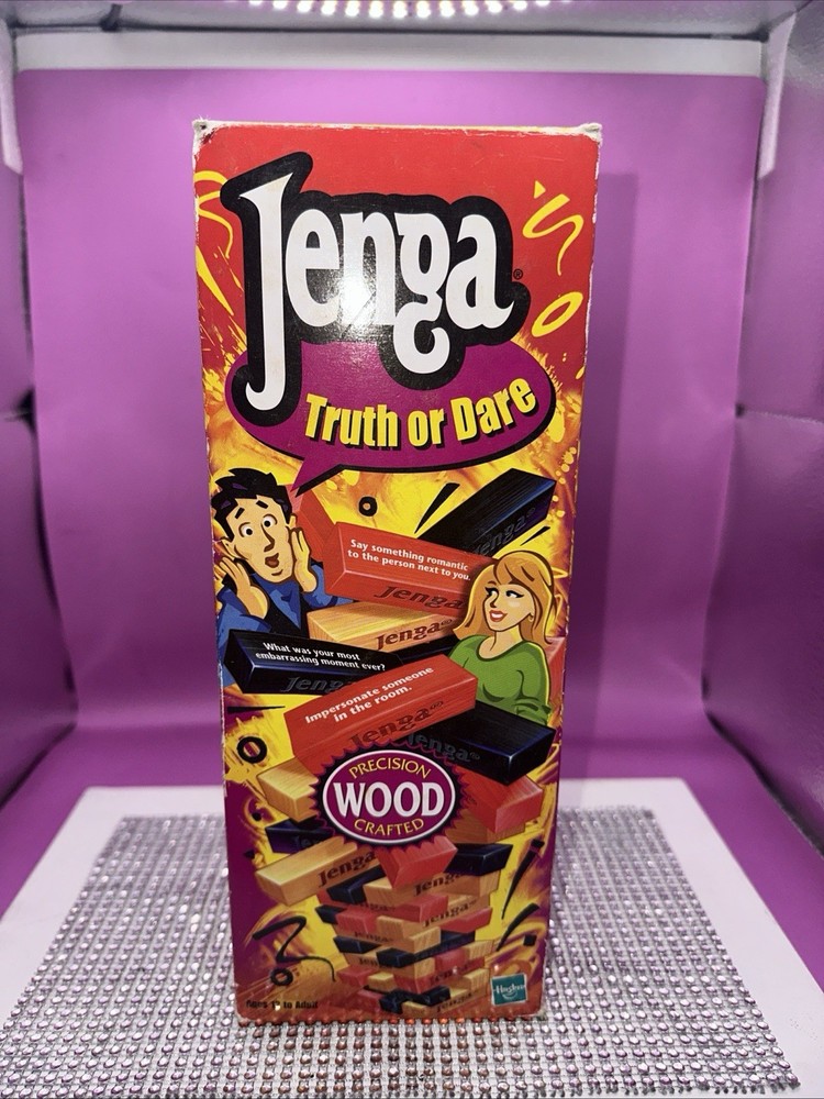 Jenga Truth or Dare Adult Themed Precision Wood Blocks Game 2000 Milton Bradley