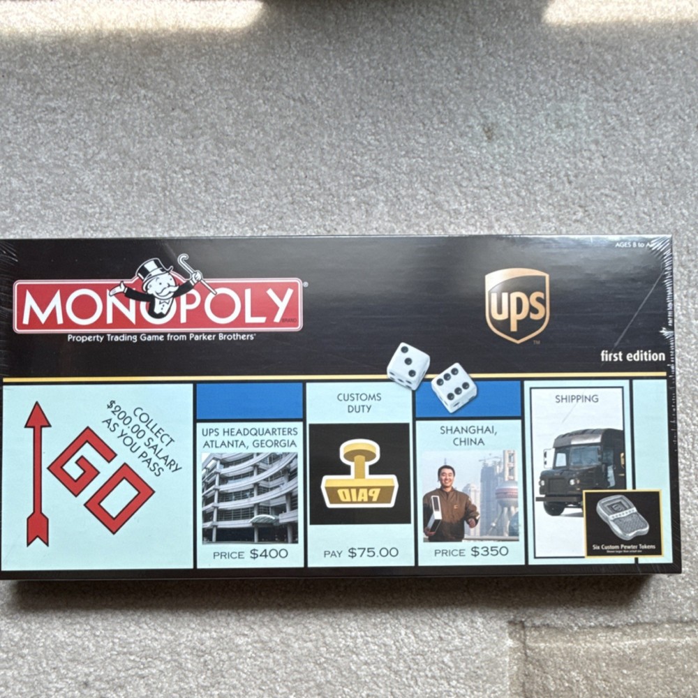 USAopoly Monopoly UPS First Edition Board Game Complete Game Ages 8+ 2+ Players
