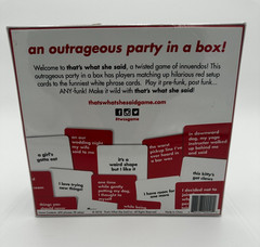 NEW Sealed That’s What She Said Adult Party Game Twisted Innuendos 17+