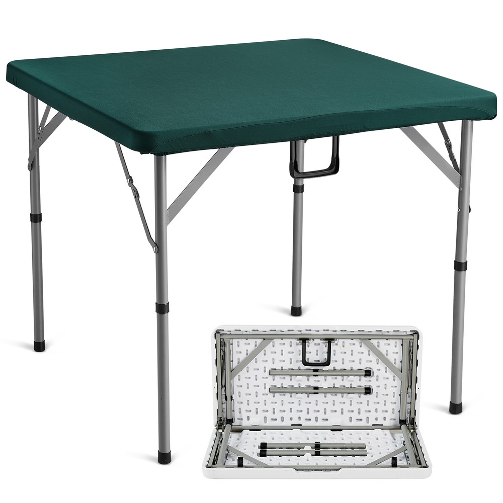 VEVOR Mahjong Table Fold-in-Half 4 Player Card Table & Wear-Resistant Tabletop