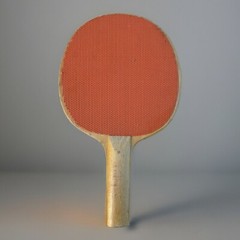 (4) Vintage Wilson E6036 Wooden Ping Pong / Table Tennis Paddles Orange/Brown