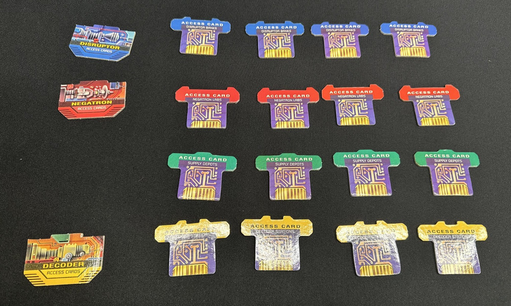 1992 Omega Virus Talking Electronic Board Game MB ACCESS CARDS Parts Pieces Lot