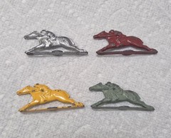 Vintage 1938 Corey Game Co Suffolk Downs Horse Racing Game Pieces Lot of 4