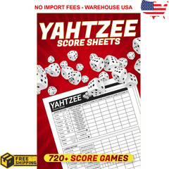 Score Pads for Yahtzee : Large Print 6X9 Yahtzee Score Sheets 720+ Games for Sco
