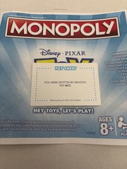2018 Monopoly Toy Story Spotted By A Dragon Community Chest Card Game