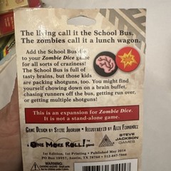 Zombie Dice 3 School Bus Game Expansion From Steve Jackson Games
