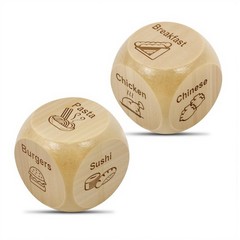 2 Pcs Wood Dice for Food Decision Games Date Night Dice Couples Gift for Him …