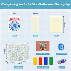 Jolitac American Mahjong Game Set, 166 3 inches x 10 inches, Blue & White