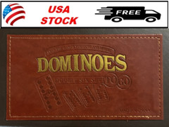 Double Six Dominoes Set with Leatherette Case – 28 Standard Size Thick Tiles