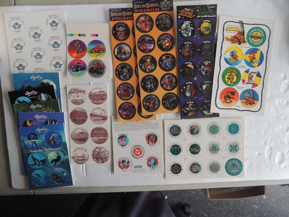 POGS MILK CAP GAME LOT #15 14 UNPUNCHED SHEETS VINTAGE 90’S C-PICS U GET ALL