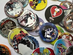 Vintage POG Pogs and Slammers HUGE LOT Plastic Slammers with Various POG Caps