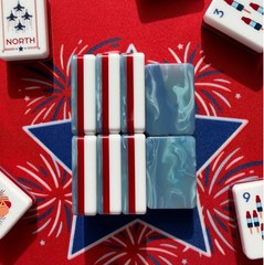 2026 Blue🇺🇸 American Mahjong Game Set, 160 Mah Jong Tiles+ Free storage bag