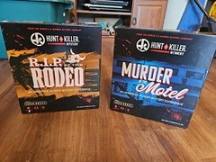 Both Hunt A Killer: RIP Rodeo & Murder at the Motel, Murder Mystery Games,