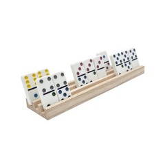 Domino Racks for Mexican Train Dominoes – Wooden Domino Holders Set of 4